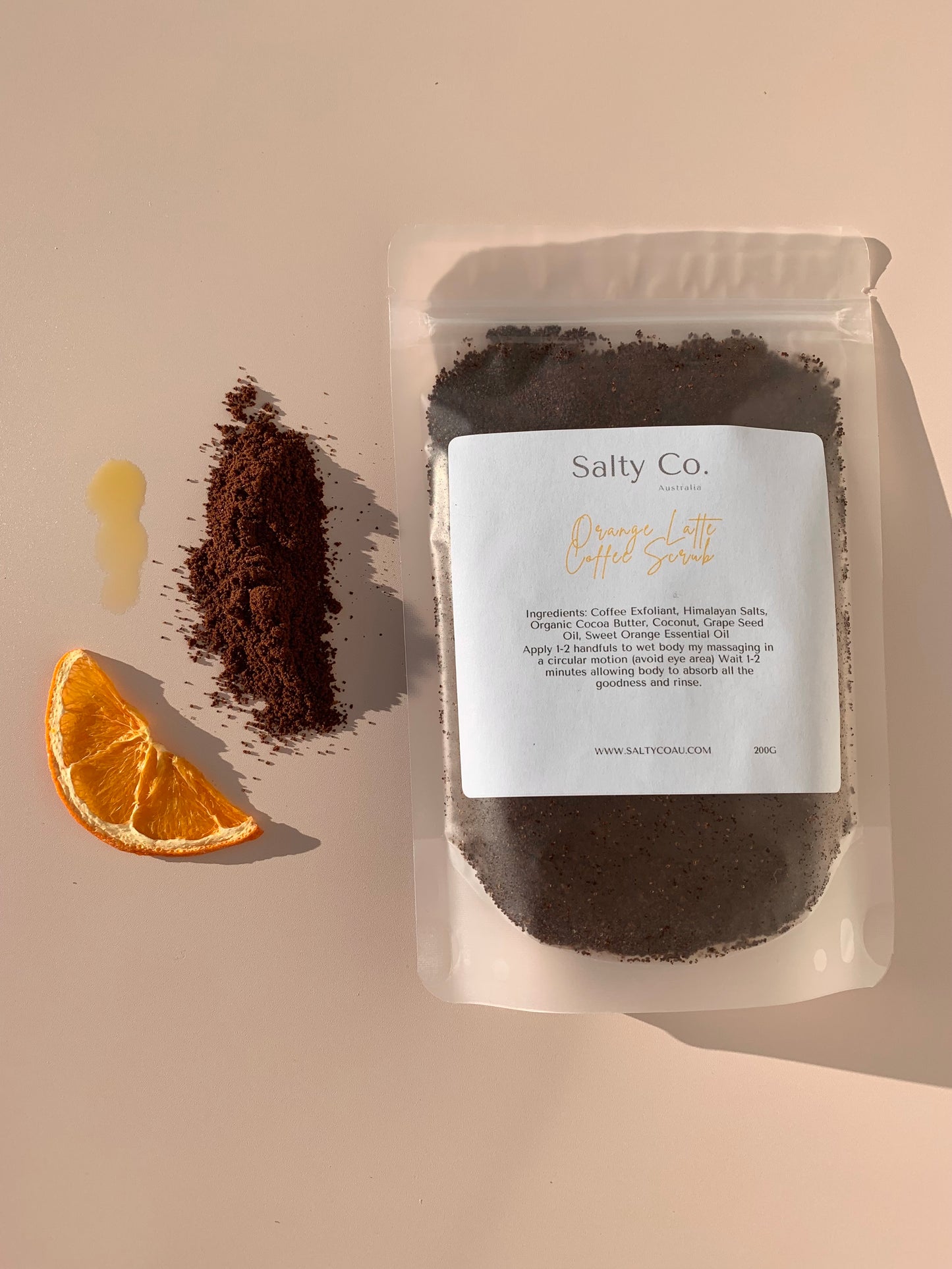 Coffee scrub. Coffee body scrub. Himalayan salt scrub